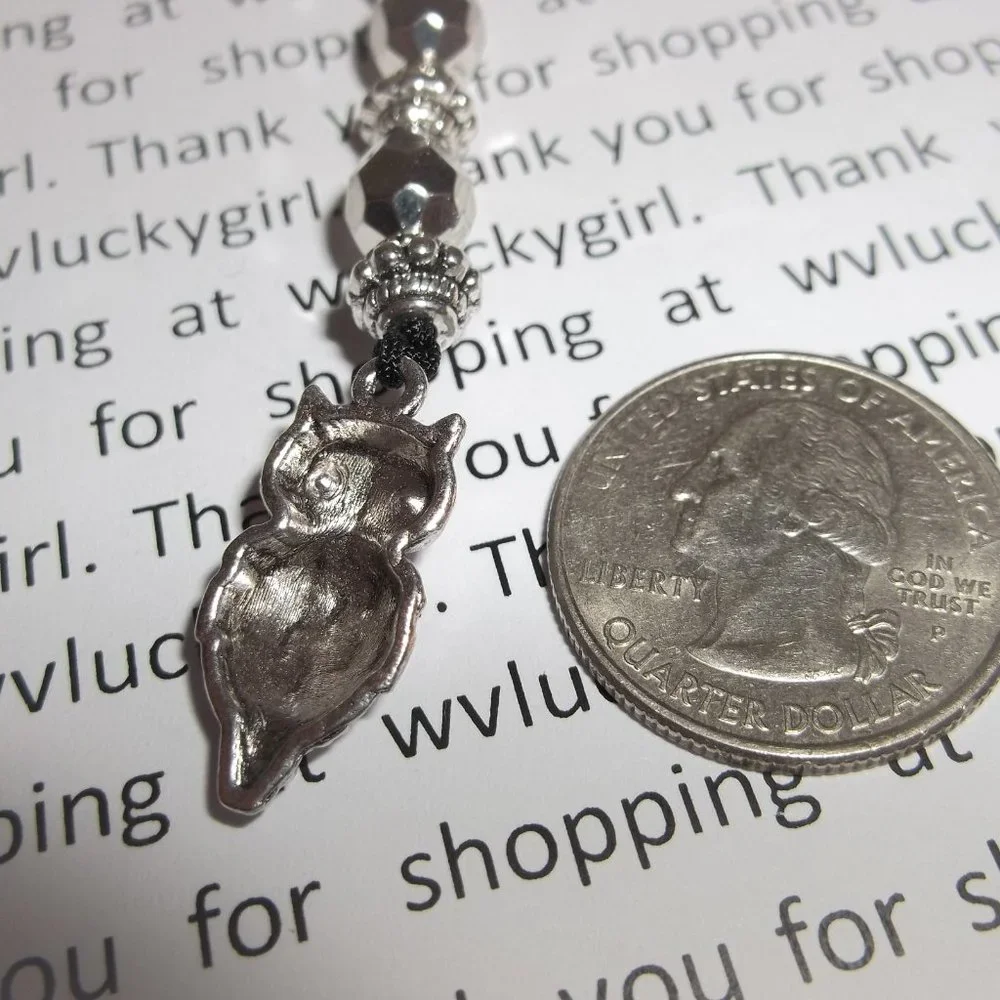 NWT Owl Bookmarker Bookmark Book Reading Gift Idea Beaded Handmade Silver 8156